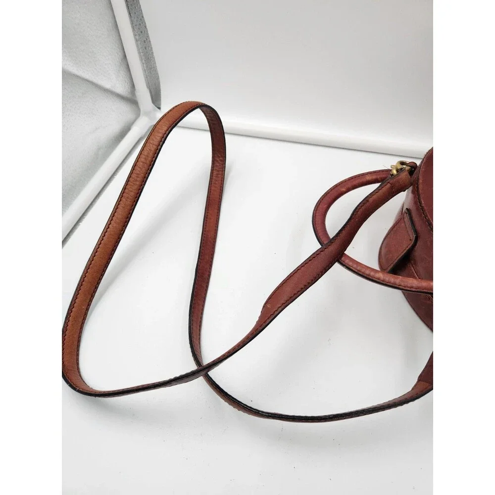 80s 90s ETIENNE AIGNER Leather Handbag Top Handle Satchel Crossbody Canteen Bag